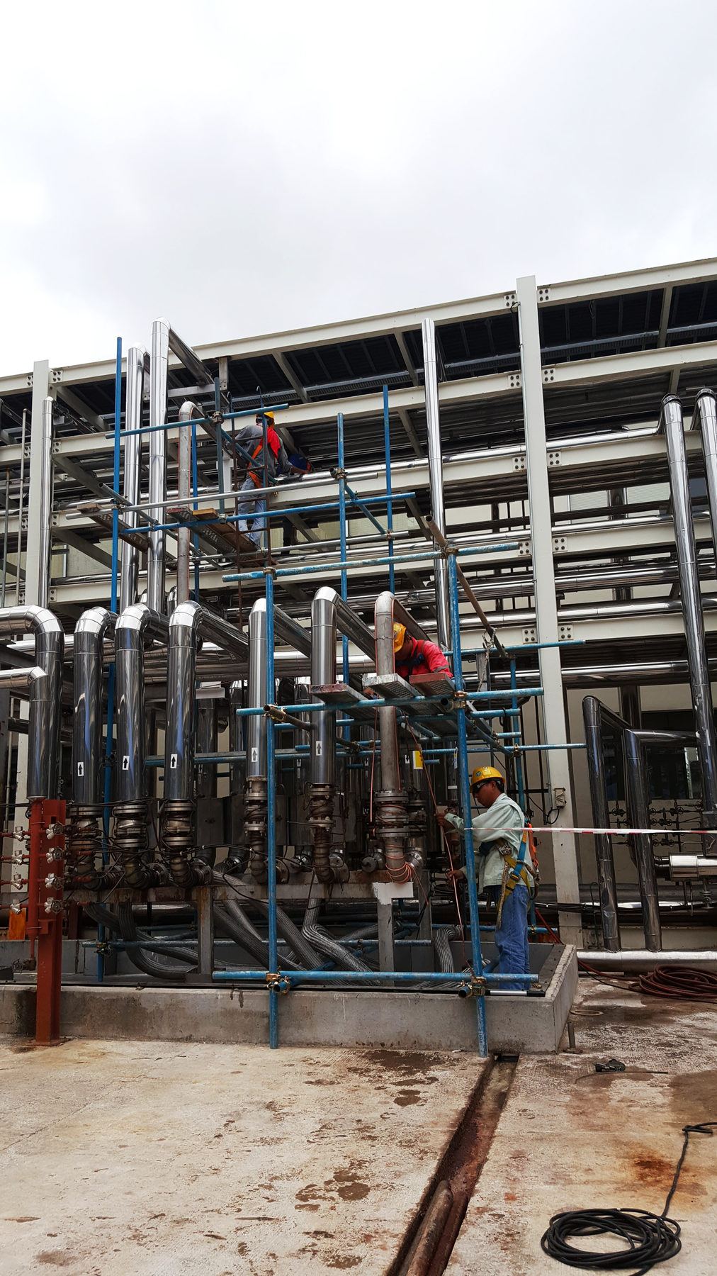 Process piping installed at the EVYAP plant